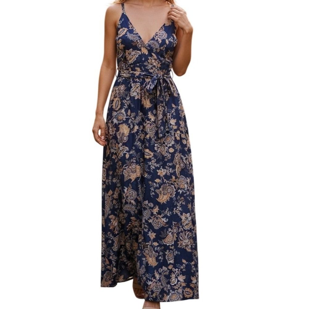 Anthropologie Ett:twa Floral Wide Leg Jumpsuit XS Boho Romantic Festival‎ Artsy